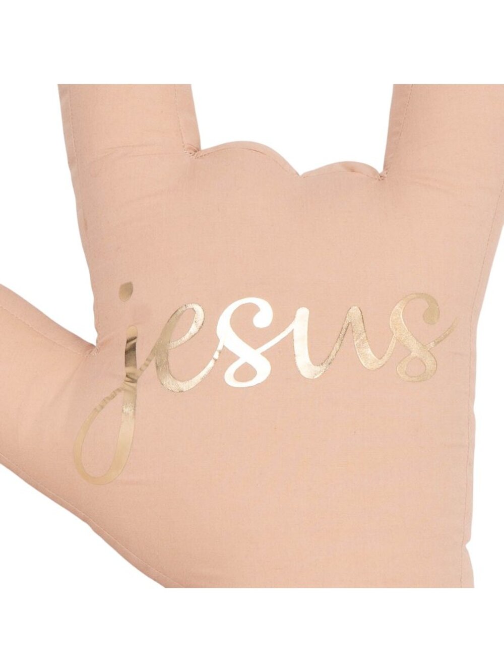 Jesus I Love You Sign Language Plush Stuffed Pillow Christian Decor ILY Tan - Picture 2 of 4